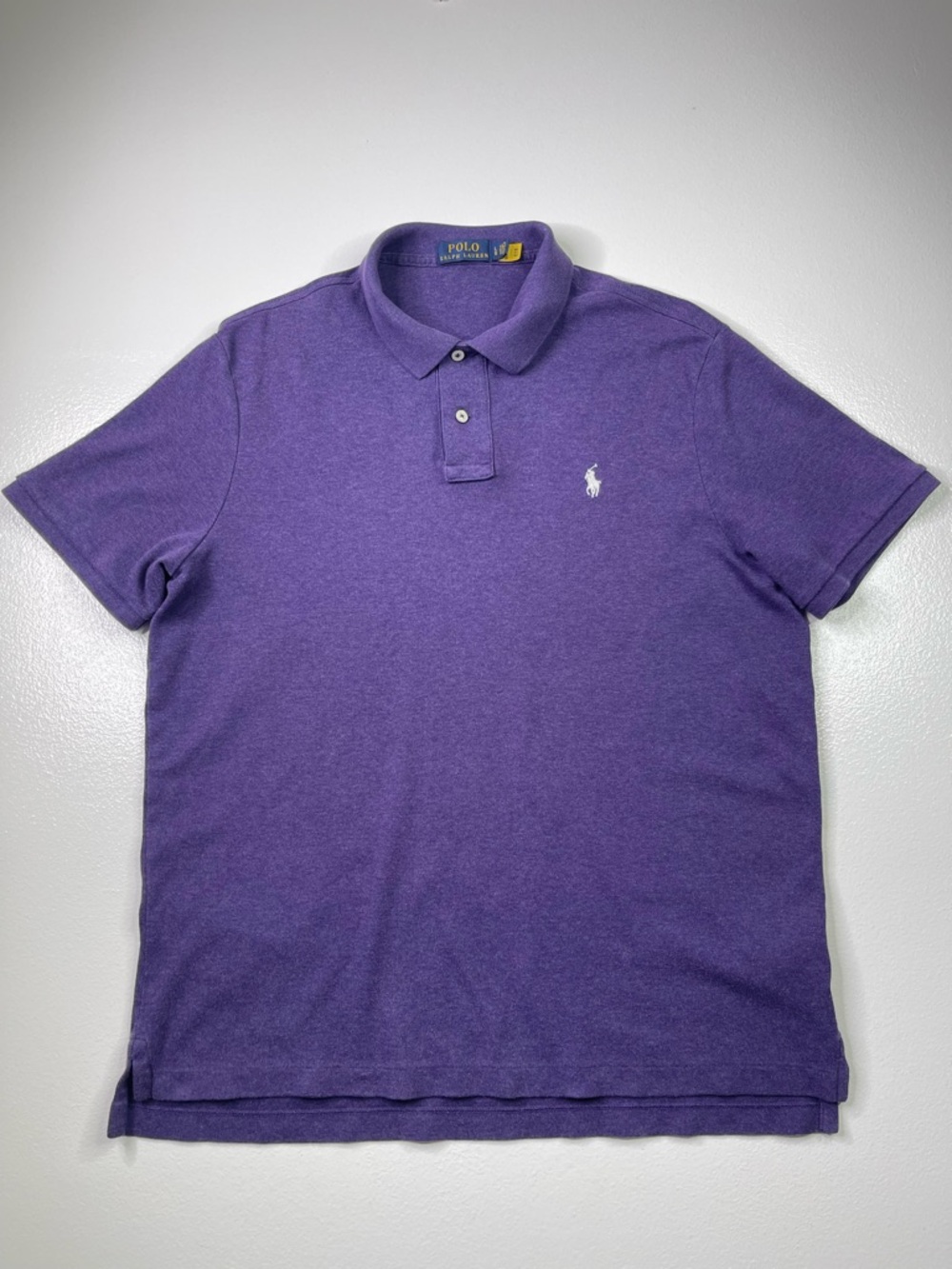 Polo Ralph Lauren Soft Cotton Heather Purple Short Sleeve Polo Shirt Large